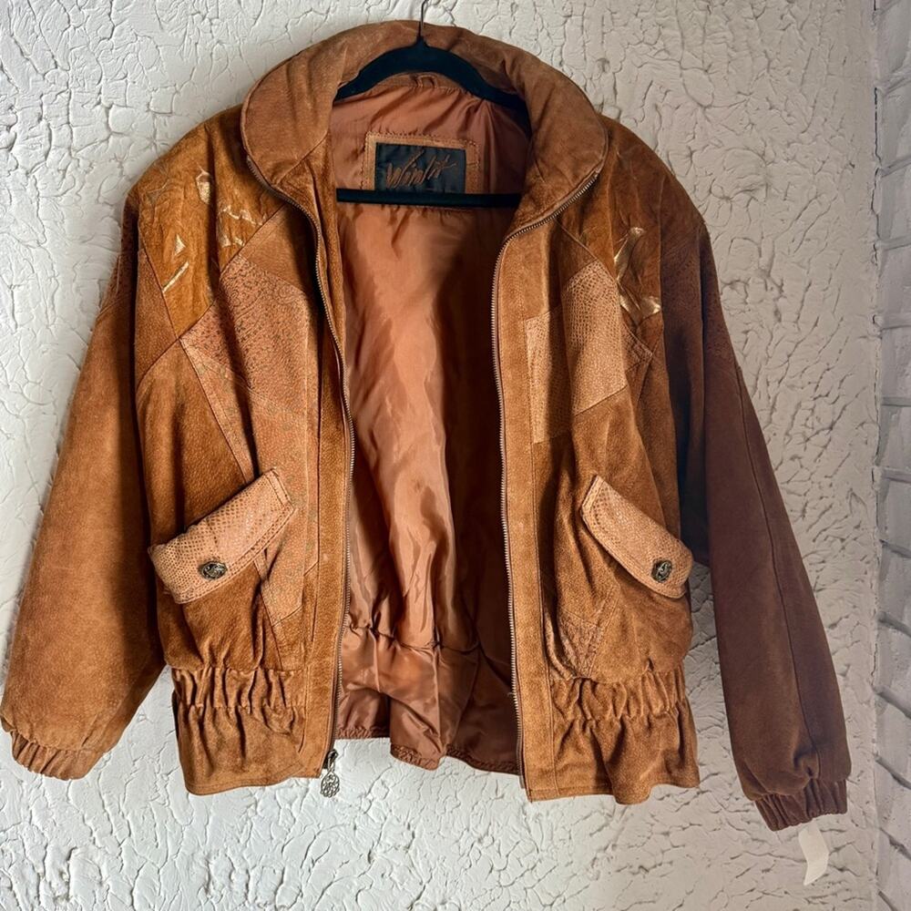 🧥 Wilnit Genuine Leather Patchwork Jacket – Vintage Boho Style 🧥